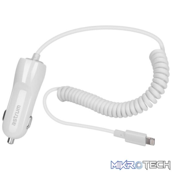 CC390 8 pin Lightning MFI Car Charger - White - Image 2
